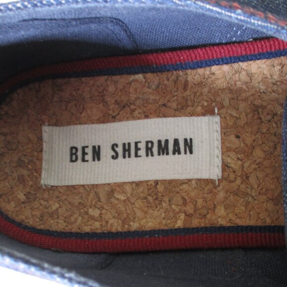 Ben Sherman Mens Denim Blue Canvas & Jute Lace-up Sneaker - Size 10M - Picture 5 of 8